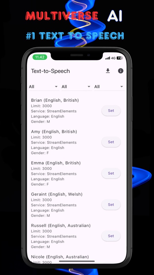 #1. Multiverse Ai - Text to speech (iOS) 由: Devita Ika Lestari