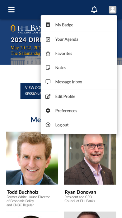 FHLBanks Directors Conferences Screenshot