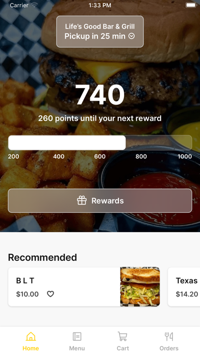 Life’s Good Bar & Grill iPhone screenshot 1 - Food & Drink app