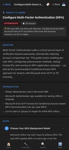 Common Task Guide for M365 iPhone screenshot