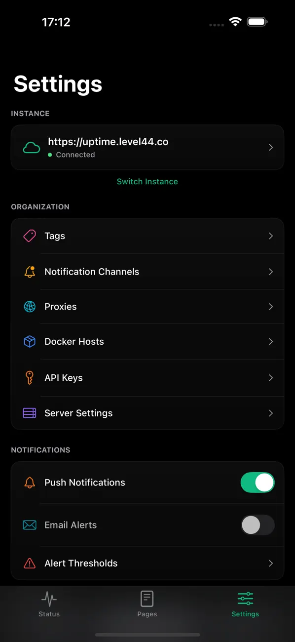 Screenshot #1 pour Rivet - Uptime Kuma Manager