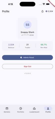 FrontRun Predictions screenshot