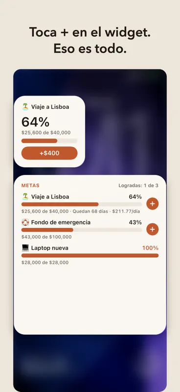 Savebar – Metas de ahorro screenshot 2 of 3