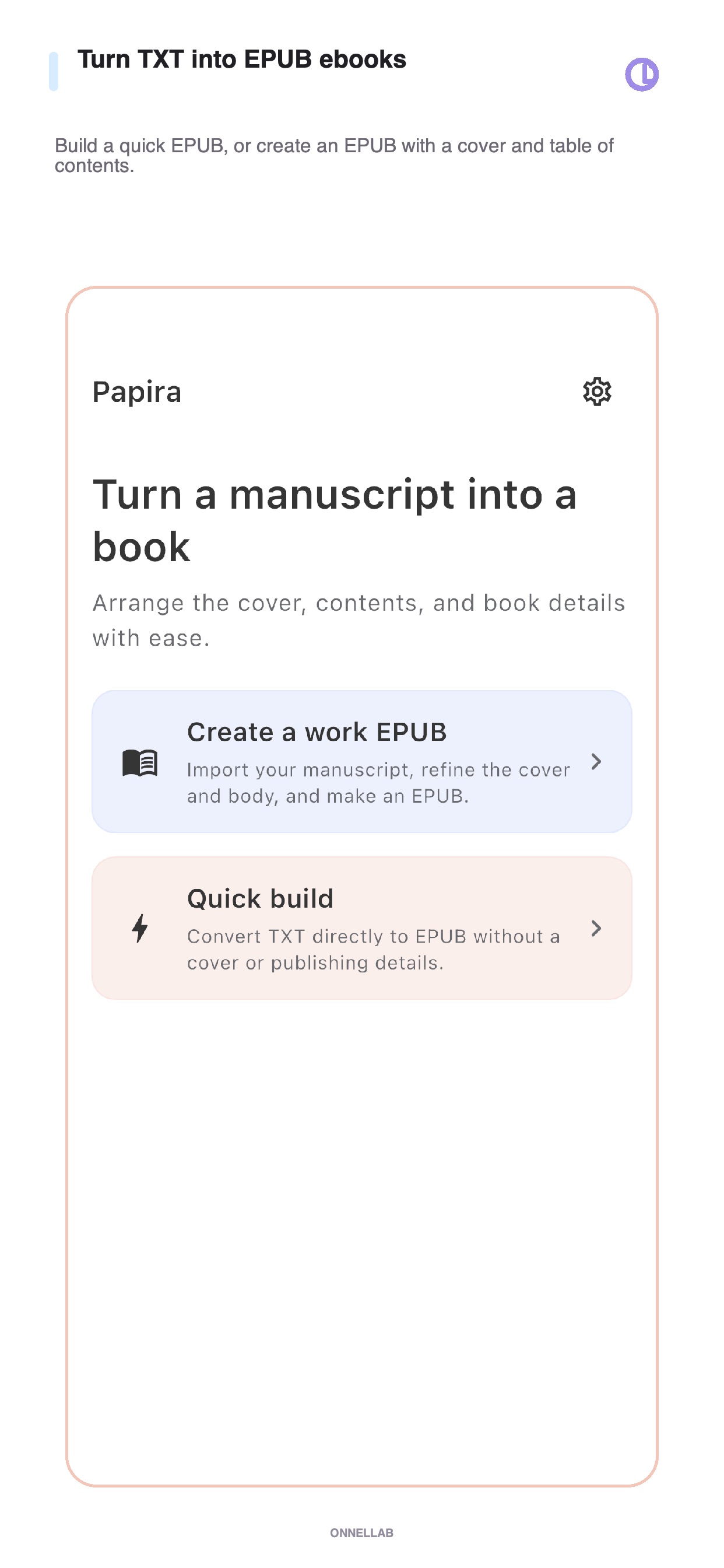 Screenshot 1 of Papira - TXT to EPUB Converter