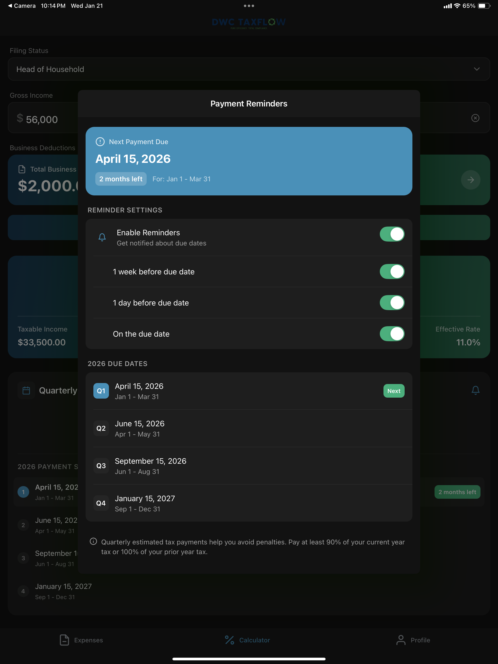 The TaxFlow Calculator screenshot 9