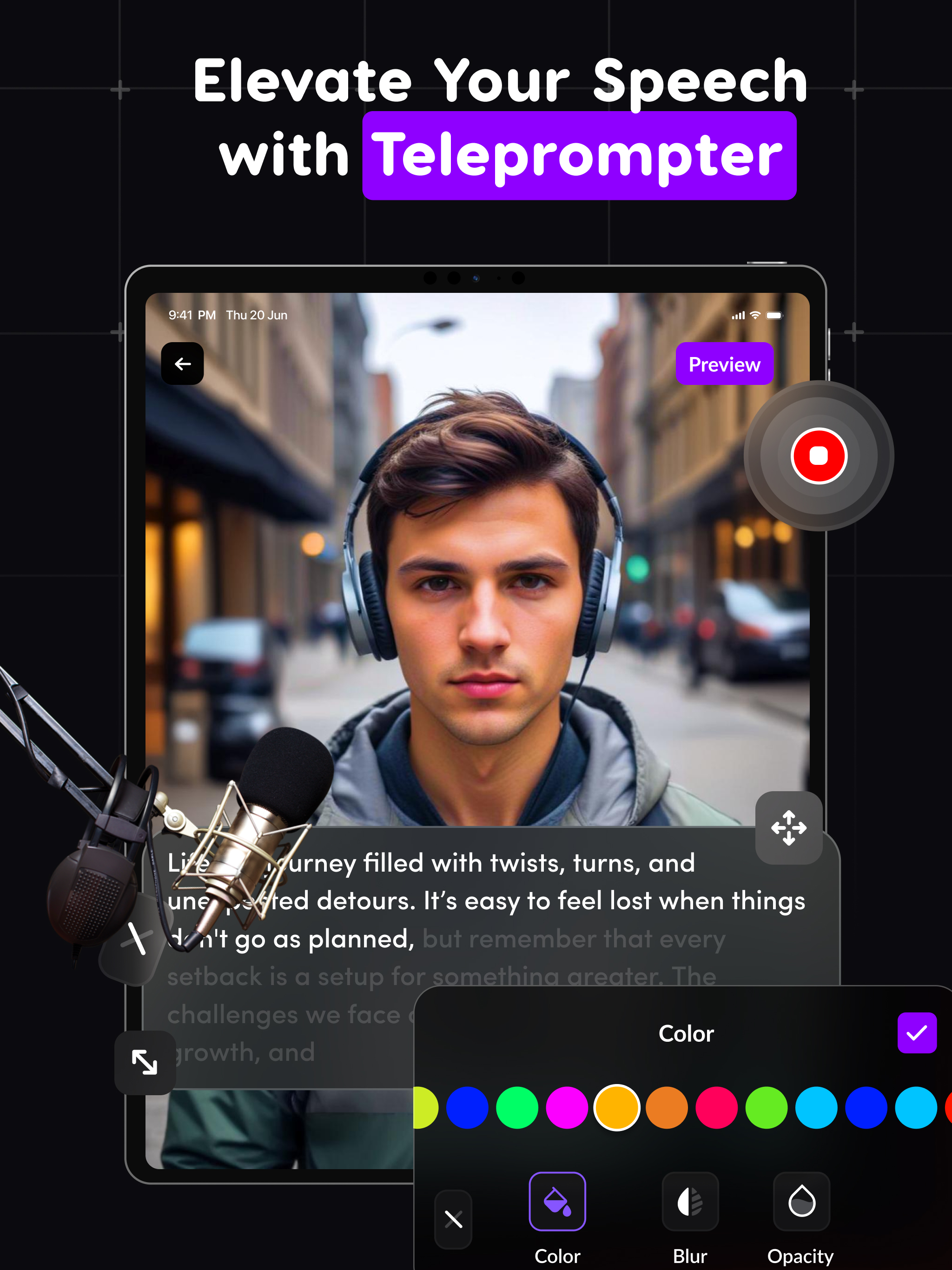 Teleprompter :Video Recording·