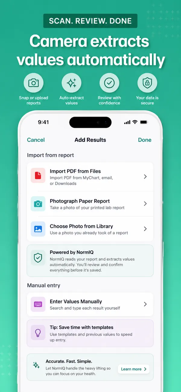 Screenshot #3 pour NormIQ - Lab Results Tracker
