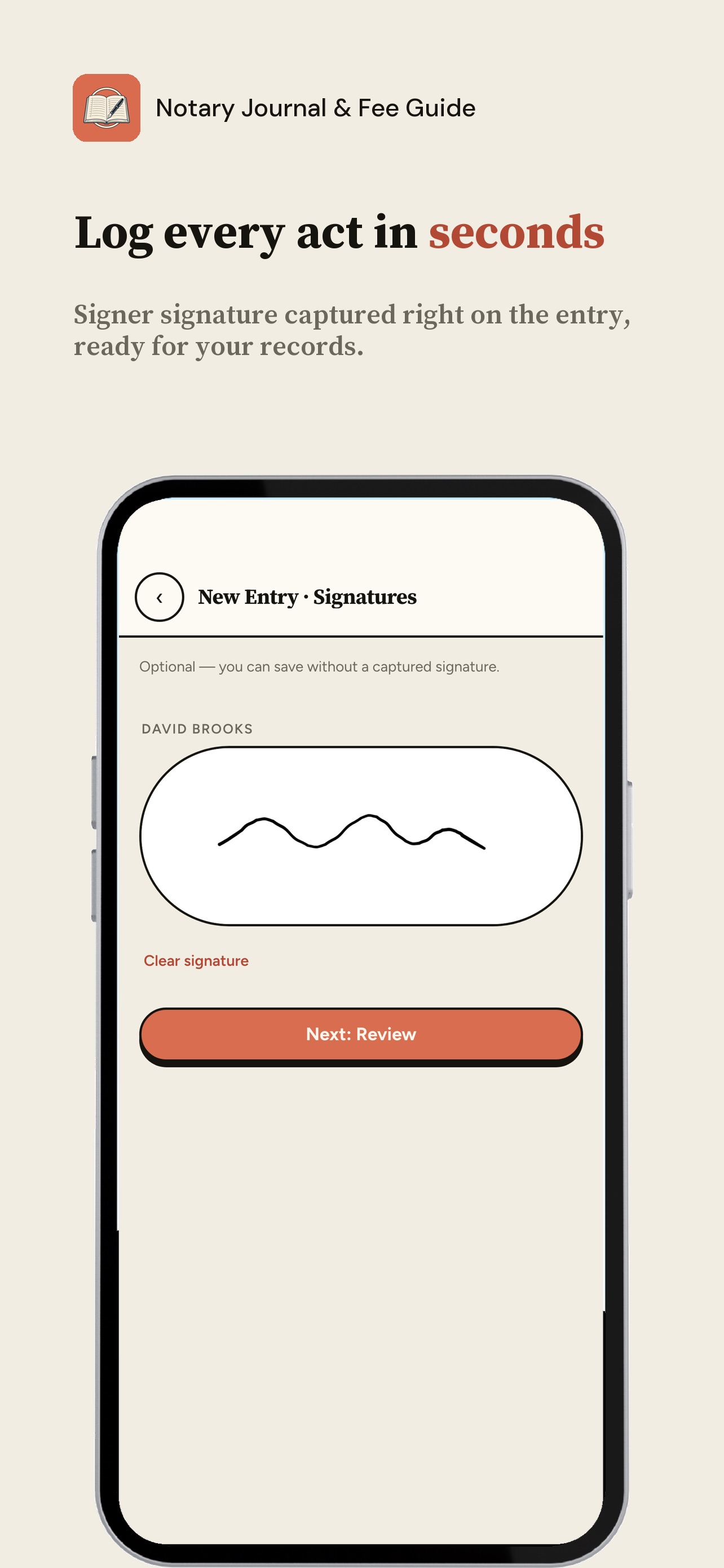 Screenshot 2 of Notary Journal & Fee Guide
