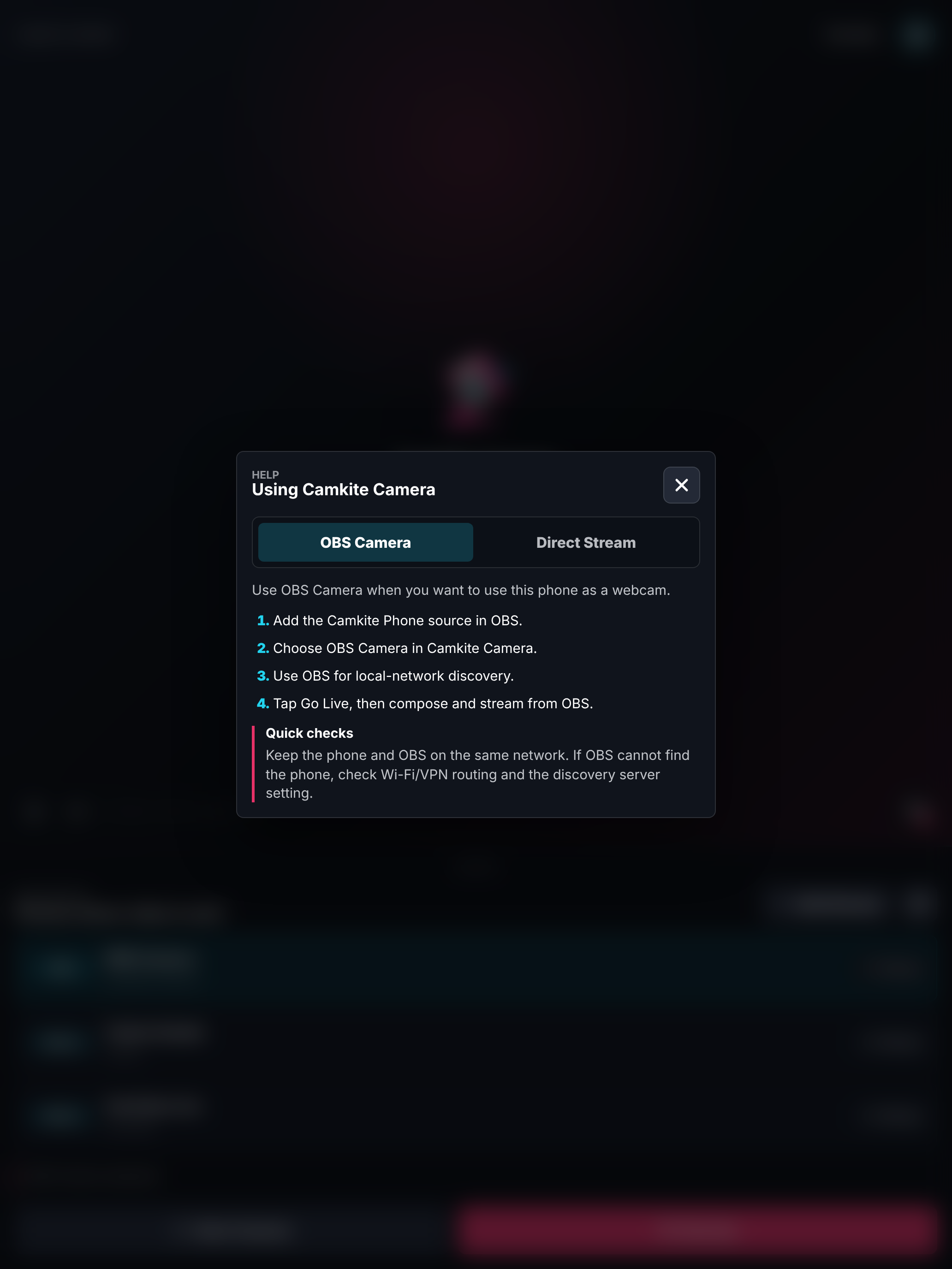 Camkite Camera for OBS screenshot 18