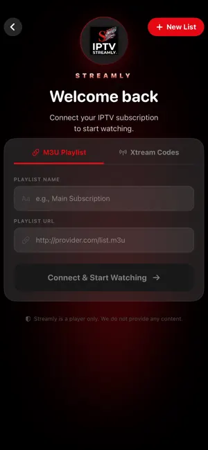 IPTV Streamly screenshot 1