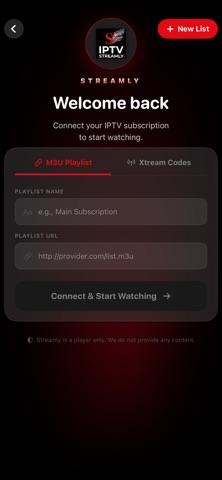 IPTV Streamly Screenshot 1 of 4