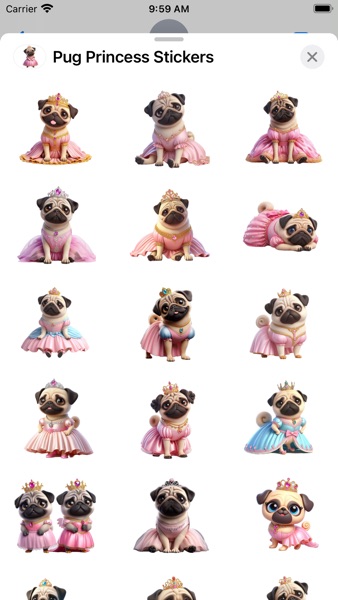 【图】Pug Princess Stickers(截图1) 【图】Pug Princess Stickers(截图1)