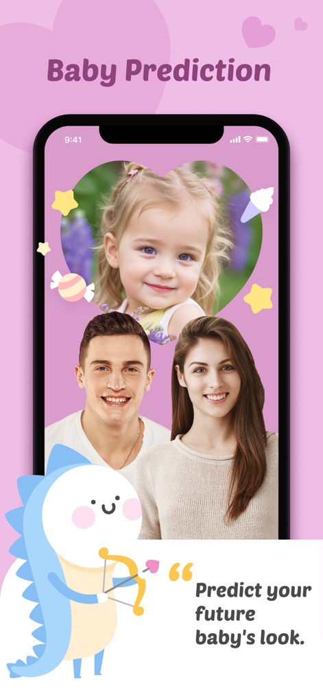 Face Seer -Time Traces - This tool predicts a baby's appearance by combining the visual features of two parent images, showcasing the potential offspring.