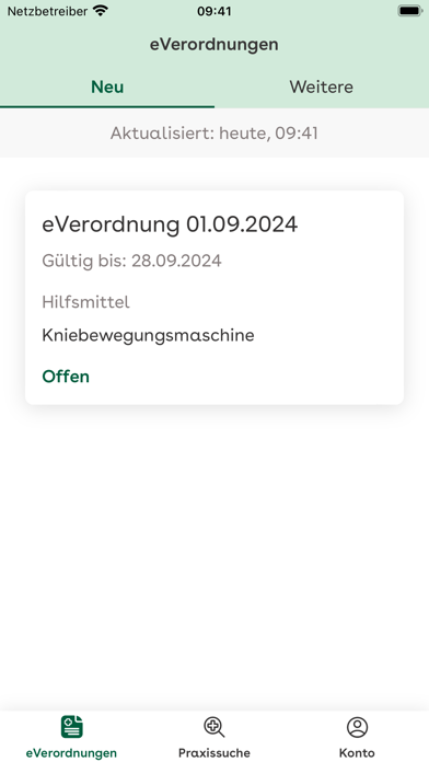 AOK BY eVerordnung Hilfsmittel Screenshot