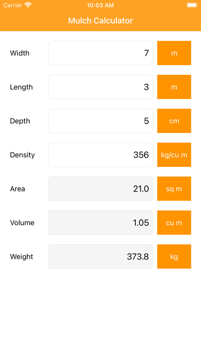 Screenshot #1 pour Mulch Calculator