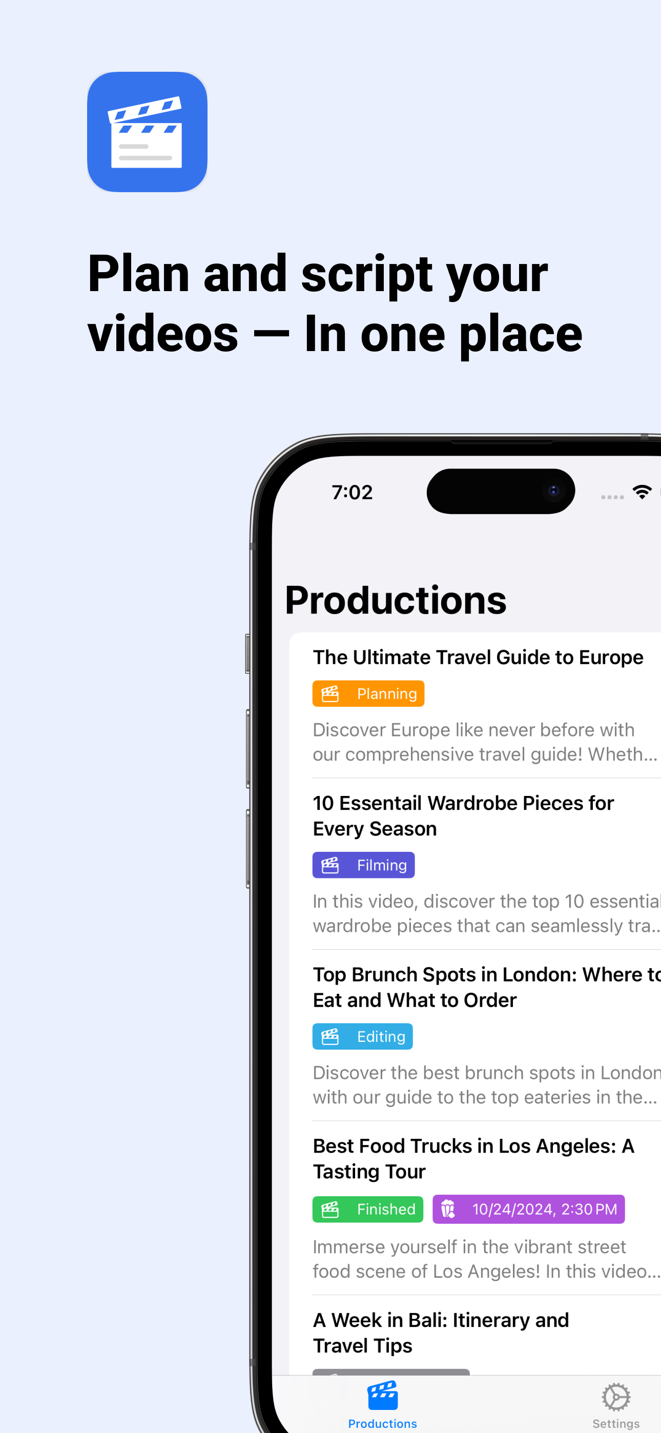 Video Production Planner