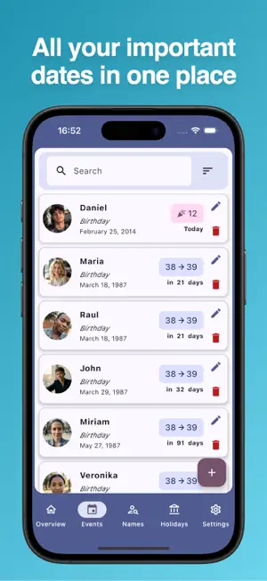 Namedays & Birthdays Calendar screenshot 4