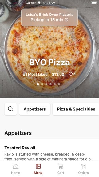 Luisa's Pizzeria iPhone screenshot 2 - Food & Drink app
