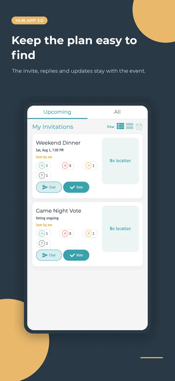Screenshot #1 pour Hub App: Invites & RSVPs
