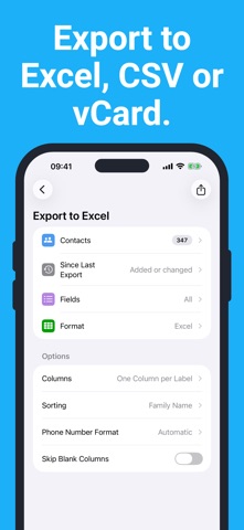 Export Contacts Pro: CSV Excel app screenshot 2