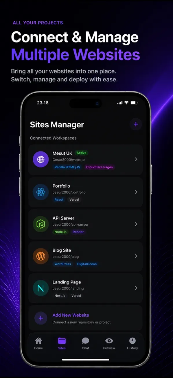 #3. SiteAgent AI : Website Manager (iOS) Tekijänä: MESUT CAN YAGCI