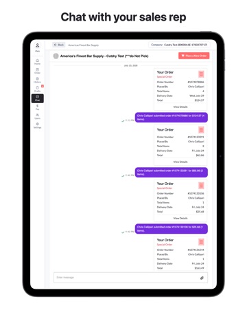 AFBS Ordering iPad screenshot
