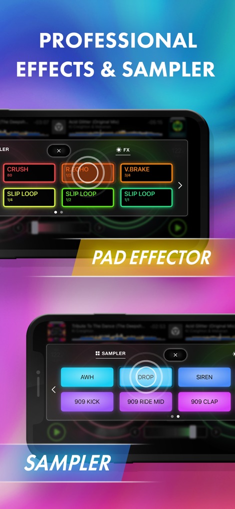 rekordbox - DJ App & DJ Mixer - The app empowers DJs with professional-grade sound manipulation, featuring dynamic Pad FX and a comprehensive sampler for on-the-fly sound design.