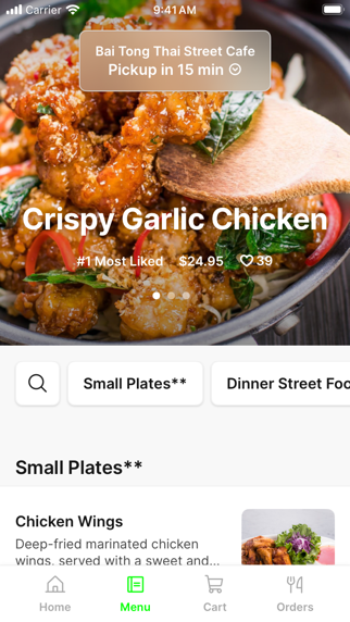 Bai Tong Thai Street Cafe iPhone screenshot 2 - Food & Drink app