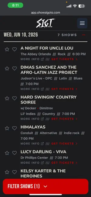 Shows I Go To screenshot 4
