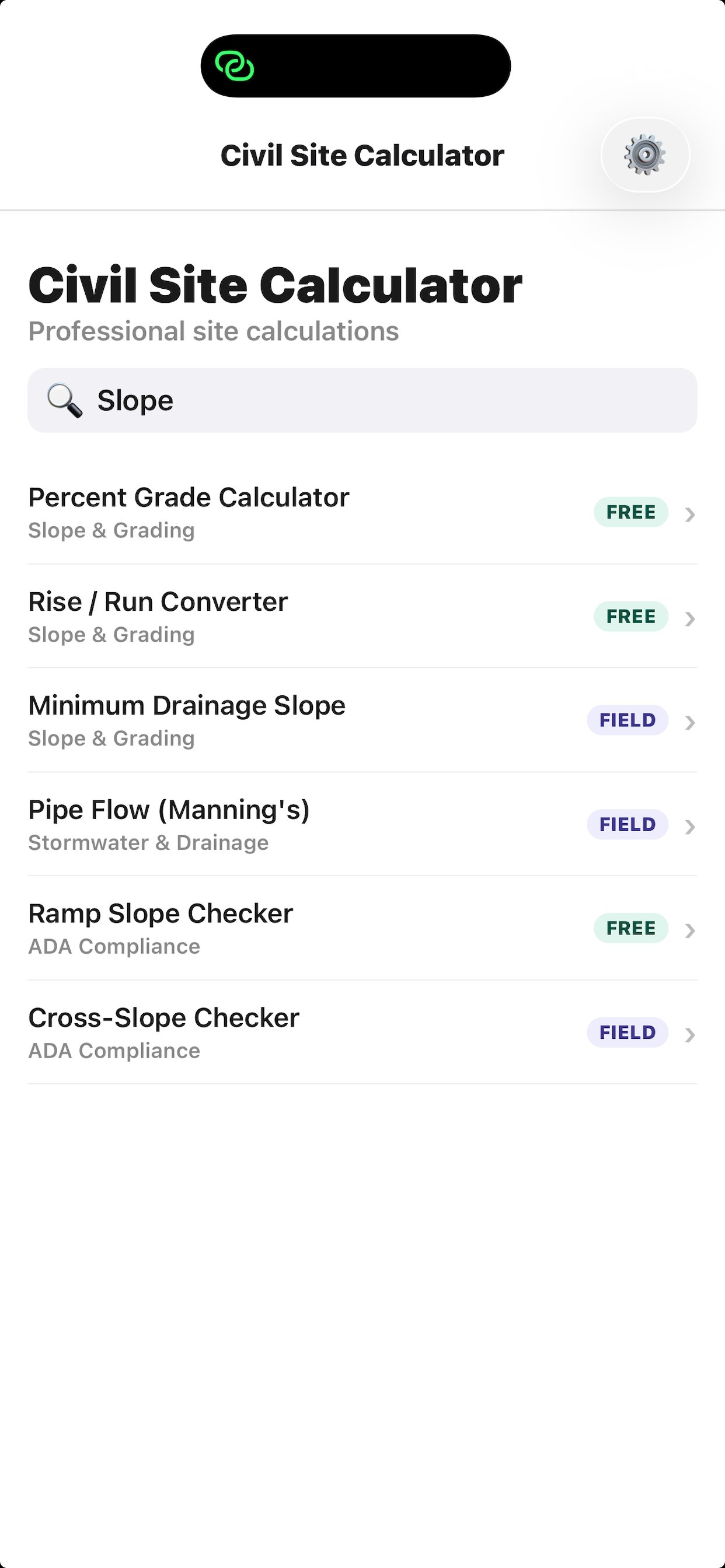 Civil Site Calculator