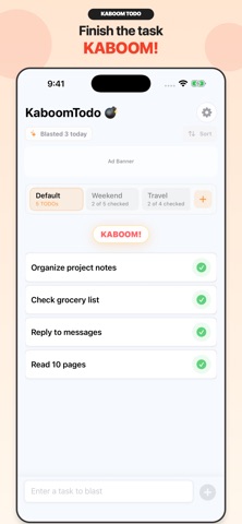 Kaboom Todo Screenshot 2 of 6