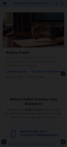 Notary Public Practice Test Screenshot 1 of 1