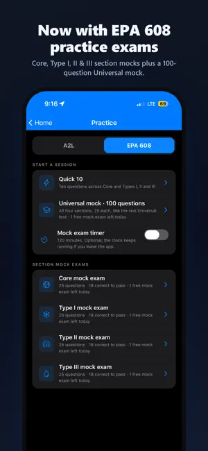 A2L & EPA 608 Test Prep screenshot 1