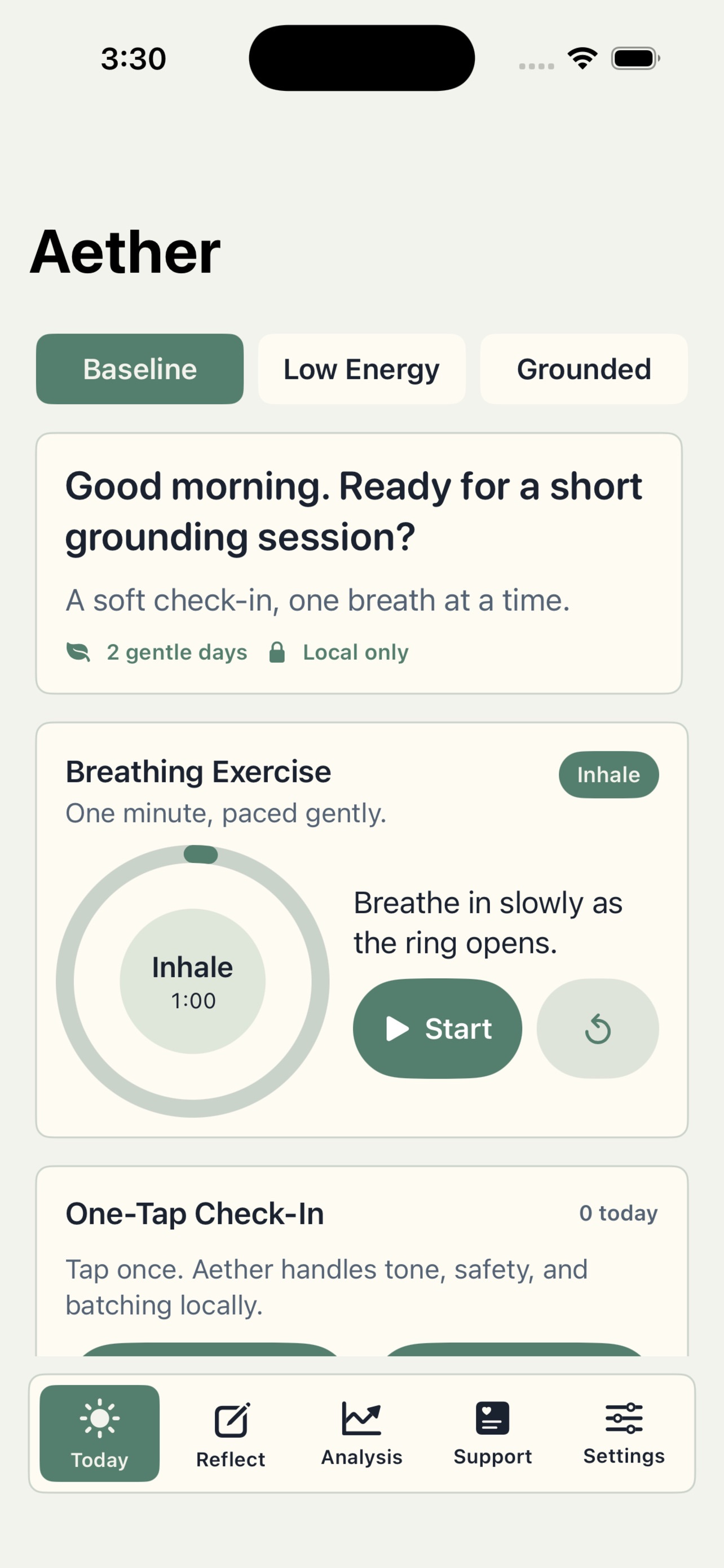 Screenshot 3 of Aether: Gentle Check-ins