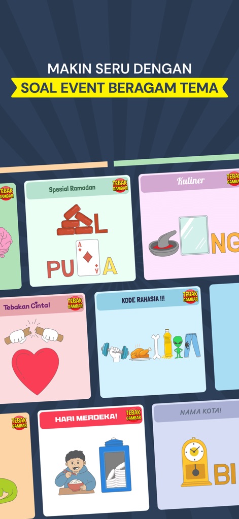 Tebak Gambar - Engage with specially curated puzzle categories like "Spesial Ramadan" and "Kuliner", offering diverse and timely themed event challenges for continuous fun.