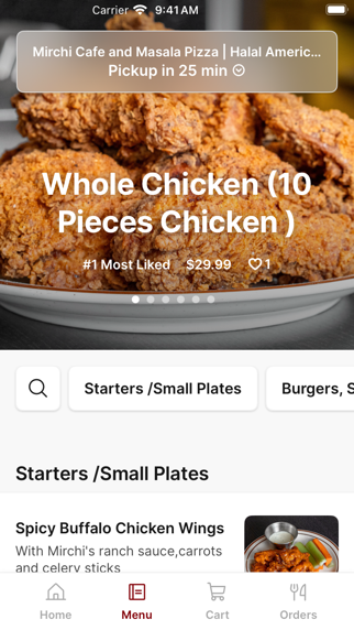 Mirchi Cafe and Masala Pizza iPhone screenshot 2 - Food & Drink app