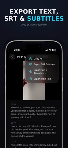 Transcribe Video to Text: Nota Screenshot 3 of 3