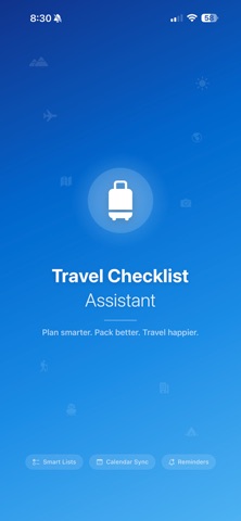 Travel Checklist Assistant Screenshot 1 of 8
