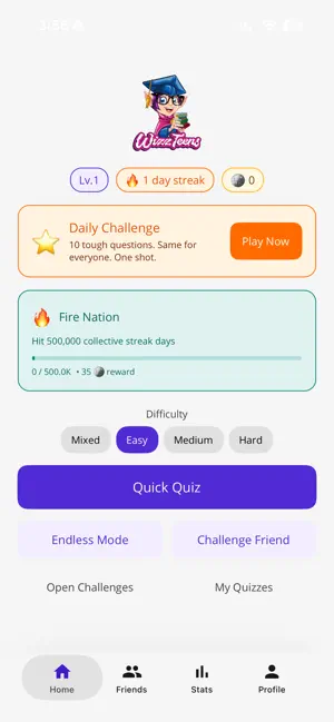 WizzTeens - Quiz and Learn screenshot 1