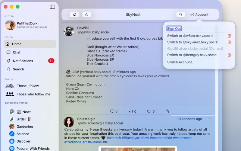 SkyNest Social for BlueSky screenshot