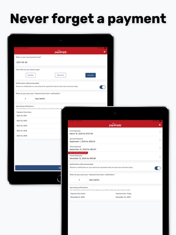 PaySimply iPad screenshot 2 - Finance app