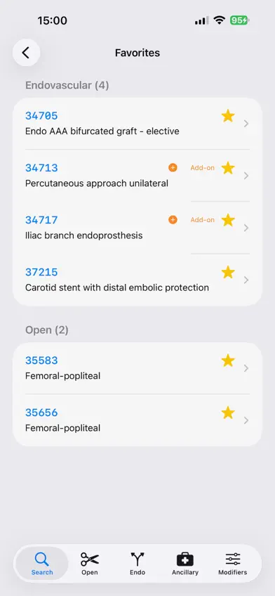 Vascular CPT Coder screenshot 2