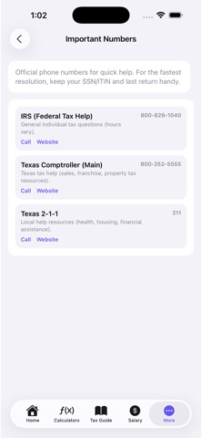 Texas Tax Guide screenshot