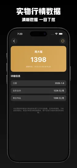 Скриншот 今日金价 - 黄金价格查询大盘实时金价黄金行情积存金换算 на iPhone 5