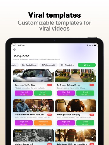 Cinematic AI: Create AI Videos iPad screenshot