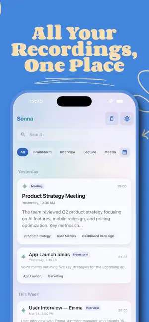Sonna - AI Meeting Note Taker screenshot 2