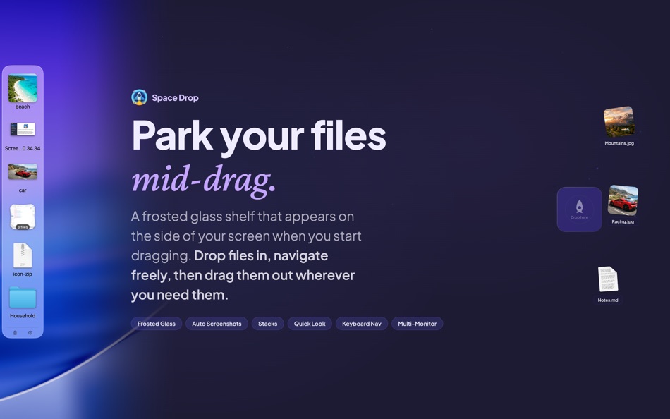 #1. Space Drop - Drag, Store, Drop (macOS) De: FIPLAB Ltd