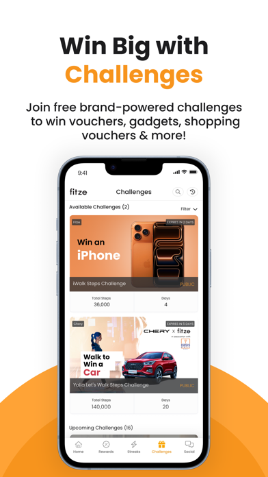 Fitze-Get Rewarded for Walking iPhone screenshot 5 - Health & Fitness app