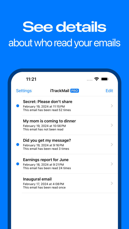#2. iTrackMail - Email Tracking (iOS) 由: Daniel Amitay