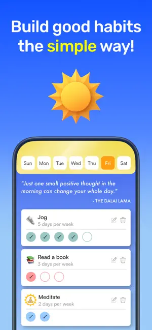 Sunny Habits - Goal Planner screenshot 1